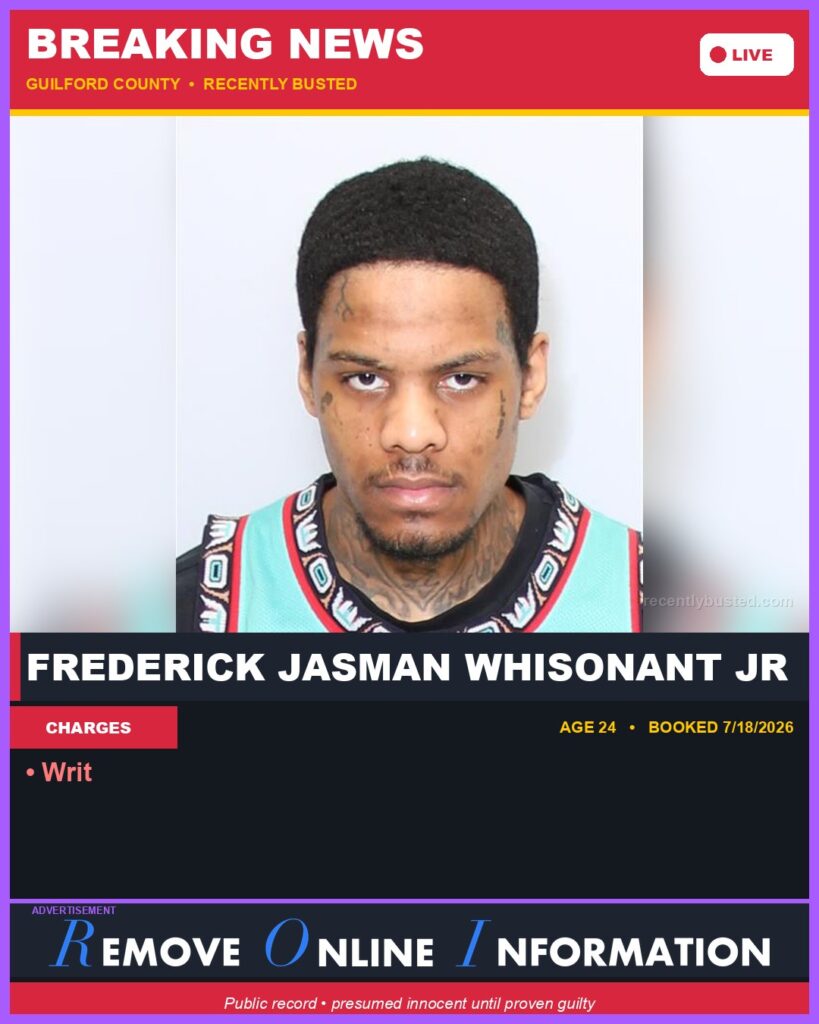 Booking photo of FREDERICK JASMAN WHISONANT JR