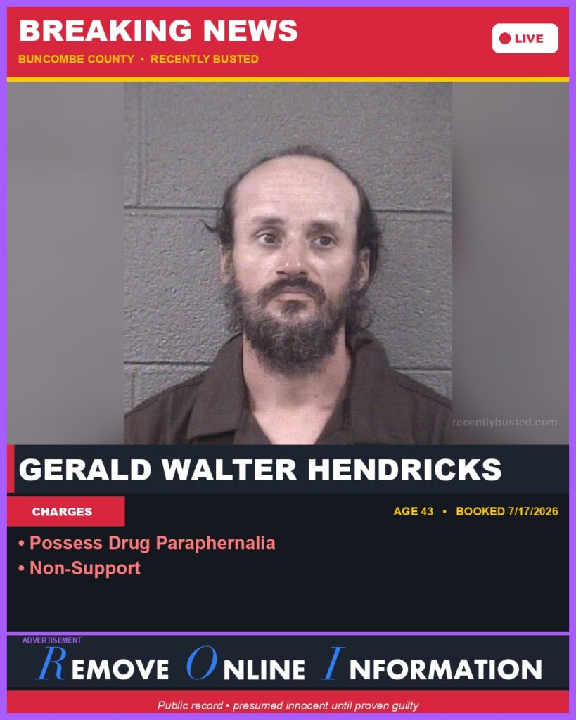 Booking photo of GERALD WALTER HENDRICKS