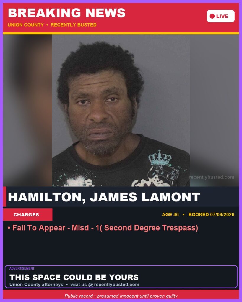 Booking photo of HAMILTON, JAMES LAMONT
