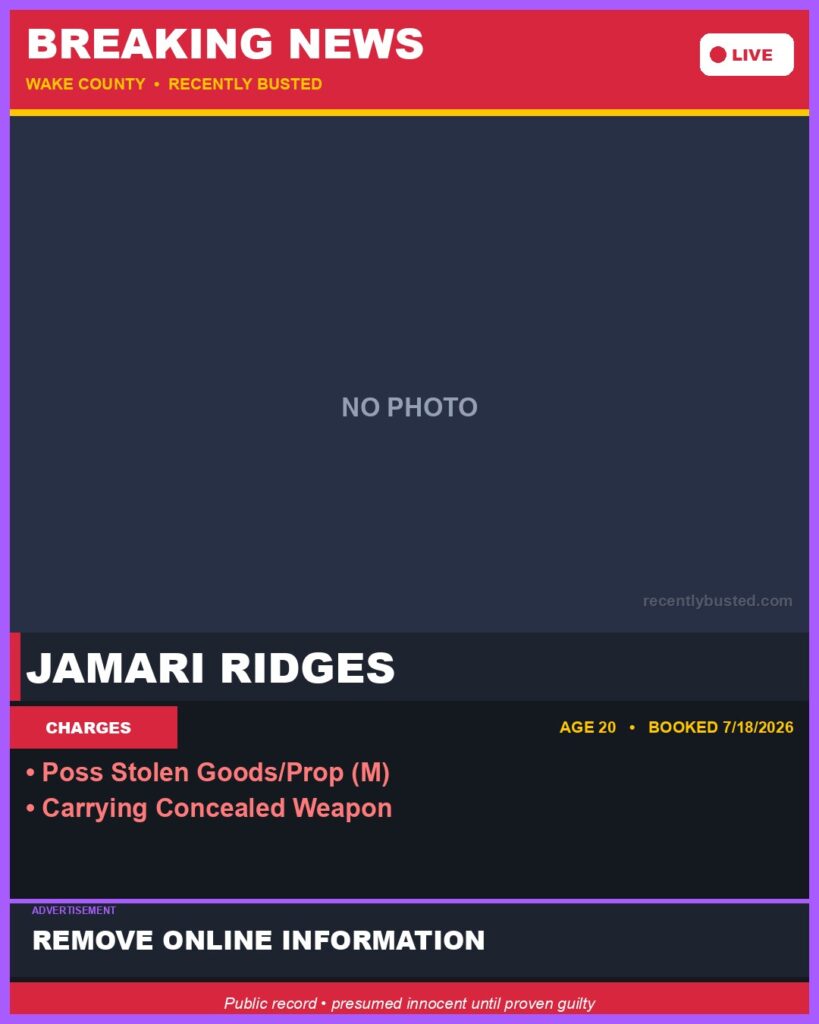 Booking photo of JAMARI RIDGES