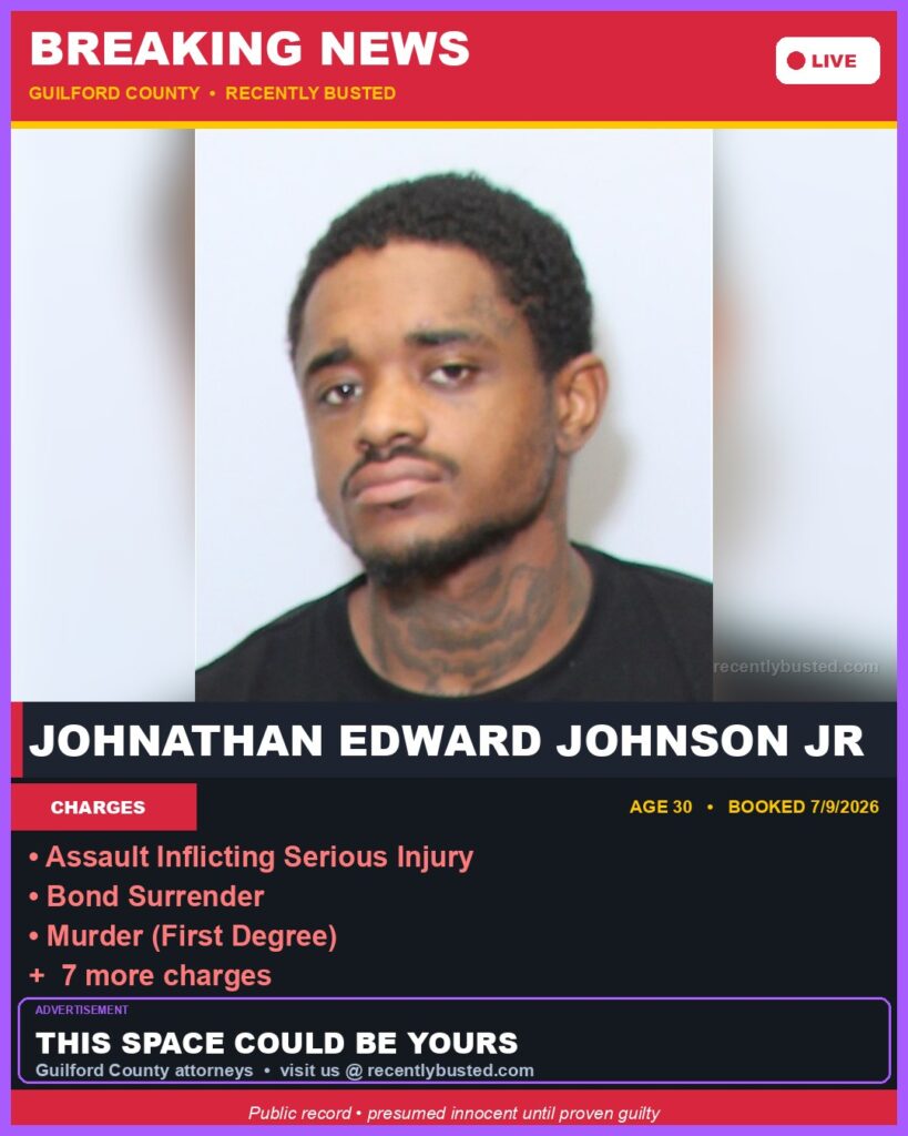 Booking photo of JOHNATHAN EDWARD JOHNSON JR