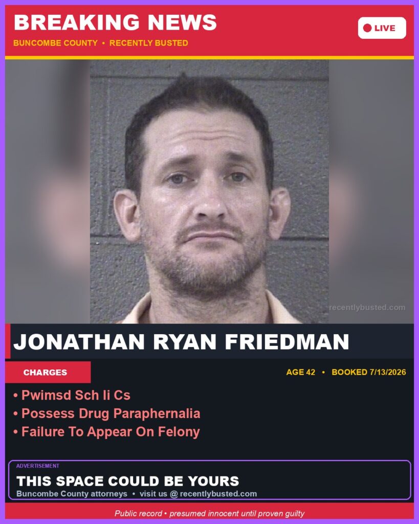 Booking photo of JONATHAN RYAN FRIEDMAN