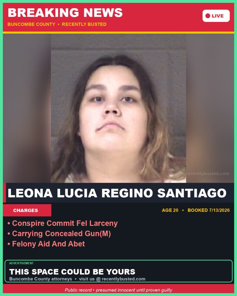 Booking photo of LEONA LUCIA REGINO SANTIAGO