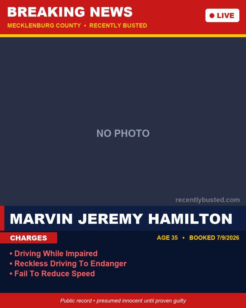 Booking photo of MARVIN JEREMY HAMILTON