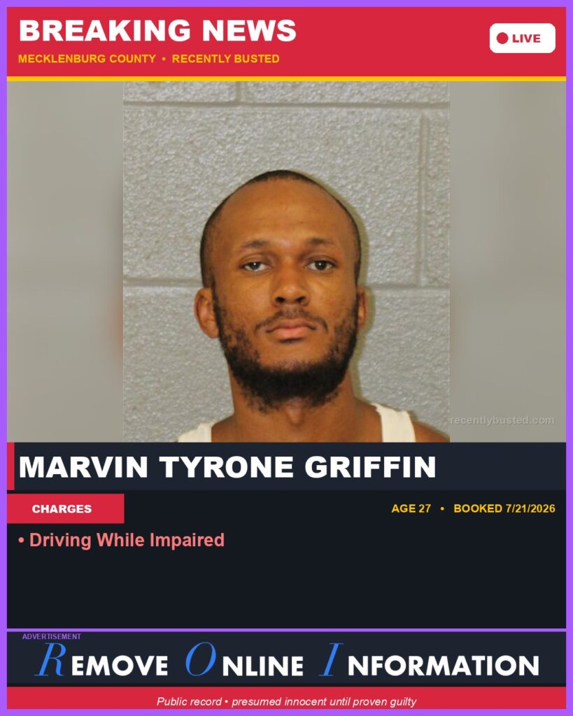 Booking photo of MARVIN TYRONE GRIFFIN