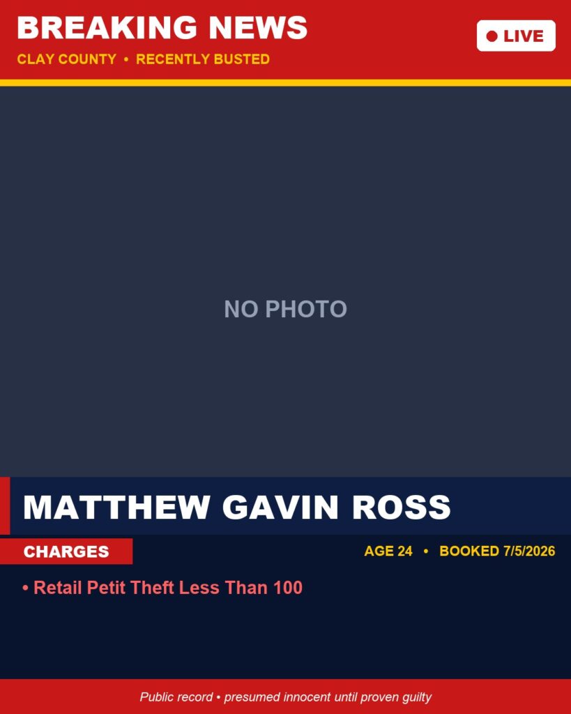 Booking photo of MATTHEW GAVIN ROSS