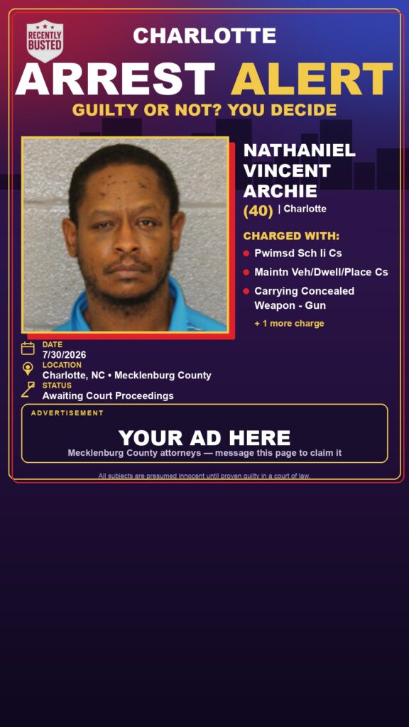 Arrest report - NATHANIEL VINCENT ARCHIE