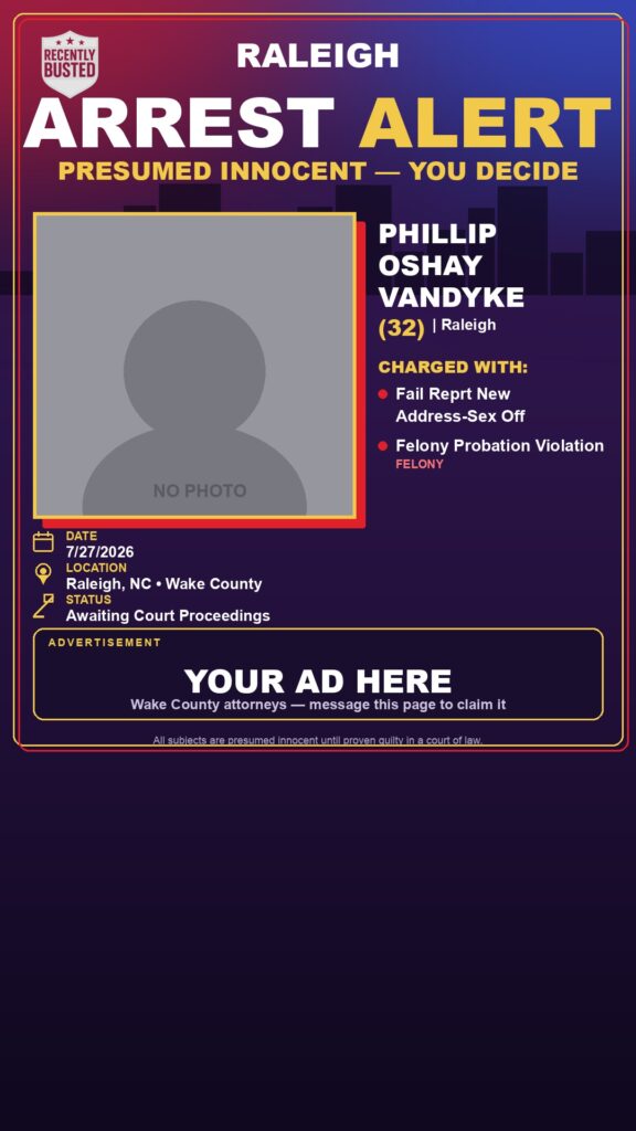 Booking photo of PHILLIP OSHAY VANDYKE
