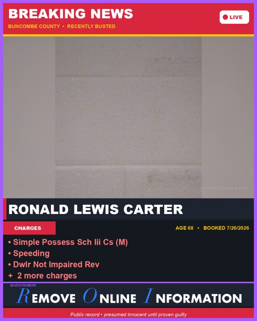 Booking photo of RONALD LEWIS CARTER