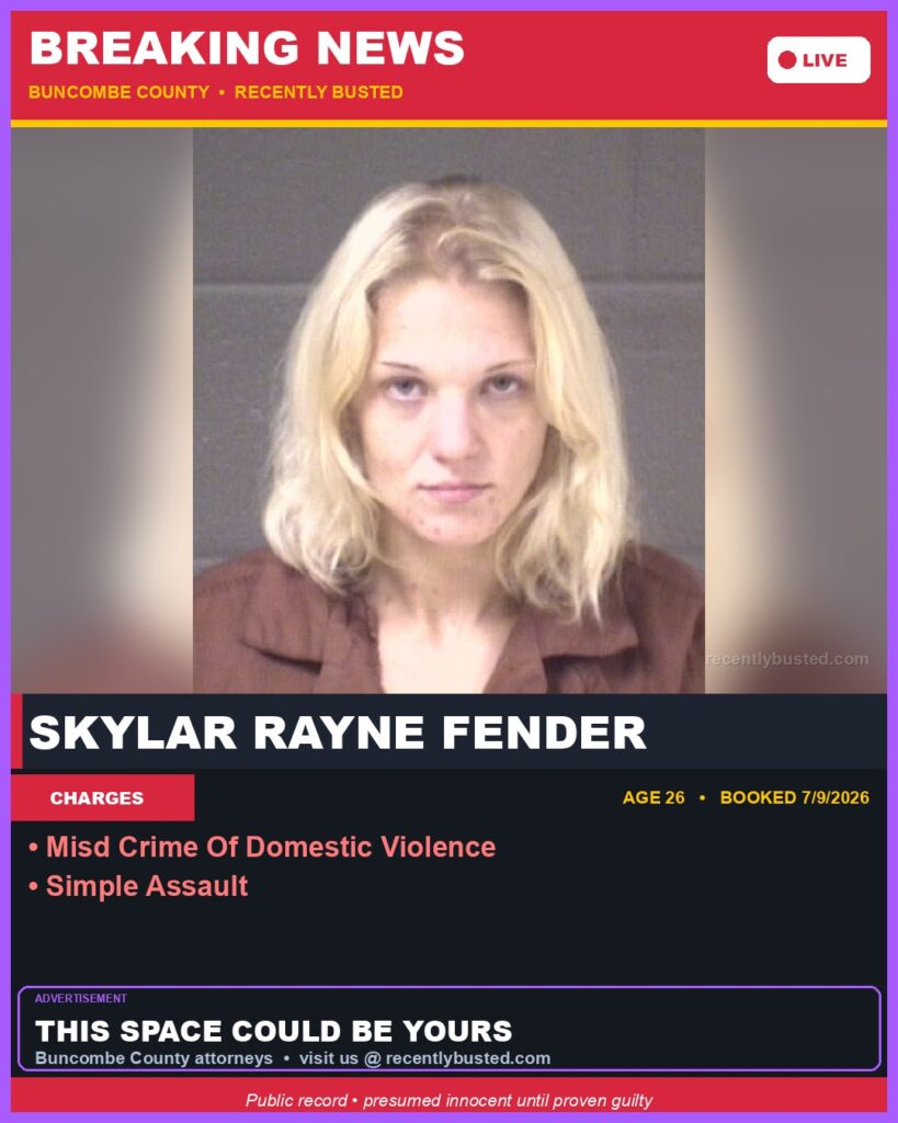 Booking photo of SKYLAR RAYNE FENDER