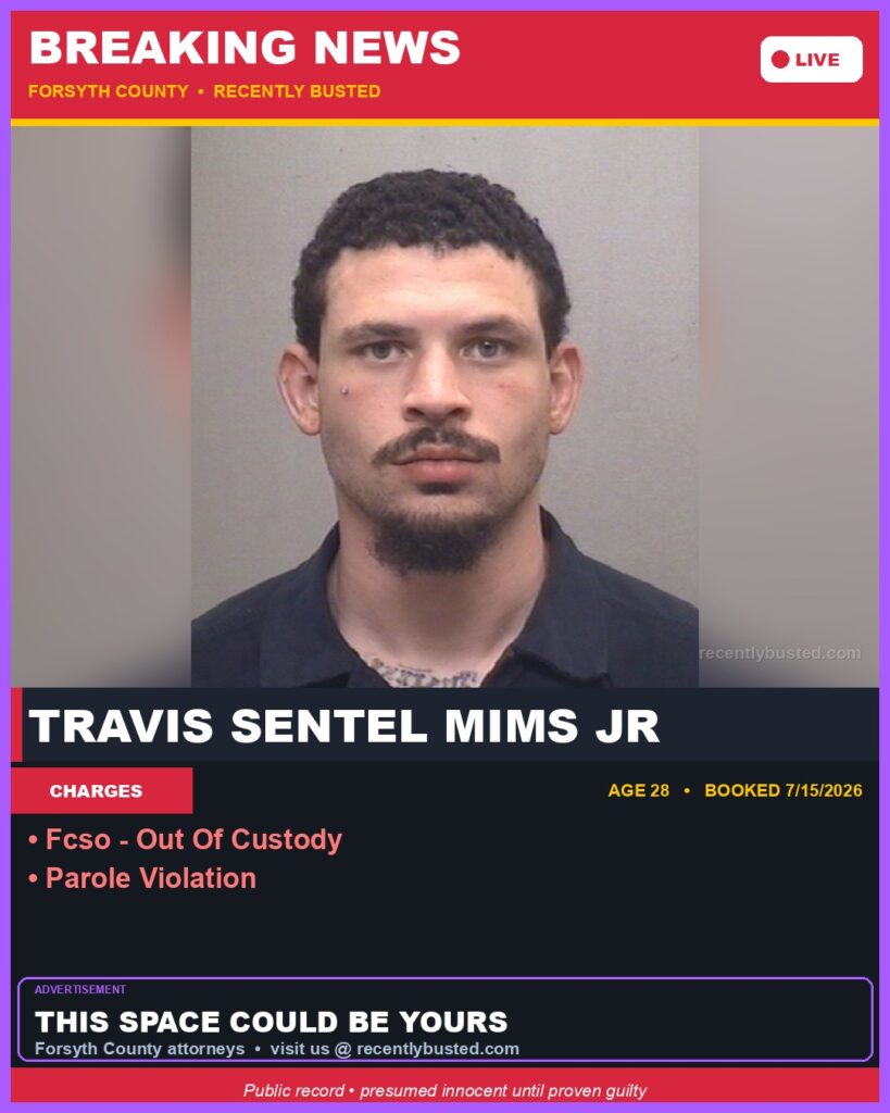Booking photo of TRAVIS SENTEL MIMS JR