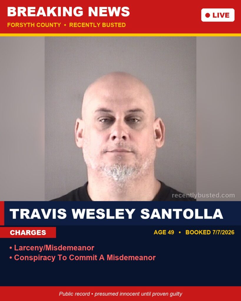 Booking photo of TRAVIS WESLEY SANTOLLA