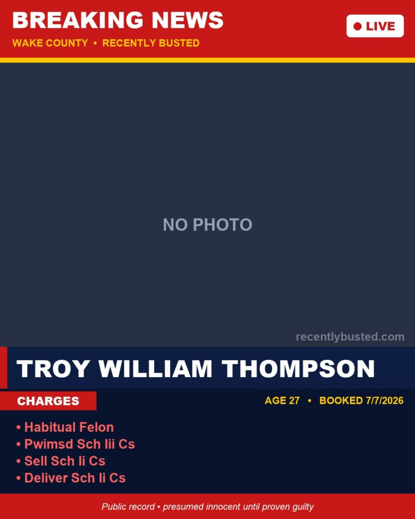 Booking photo of TROY WILLIAM THOMPSON