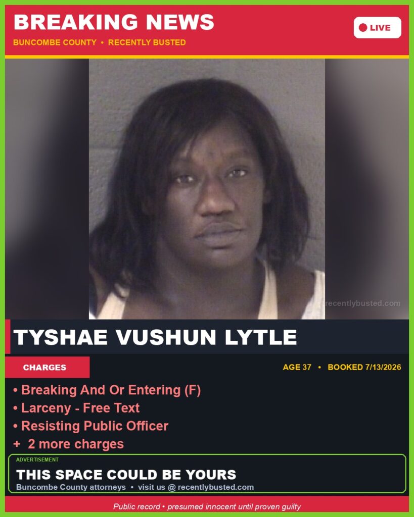 Booking photo of TYSHAE VUSHUN LYTLE