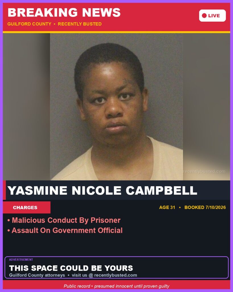 Booking photo of YASMINE NICOLE CAMPBELL