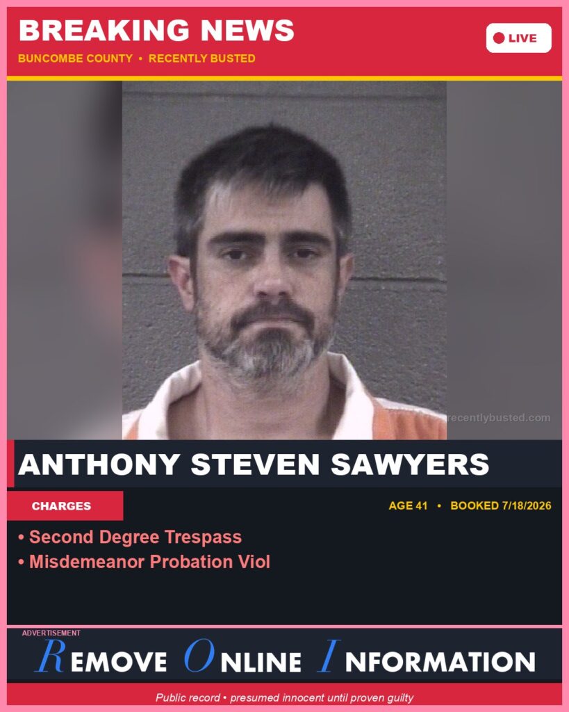 Booking photo of ANTHONY STEVEN SAWYERS