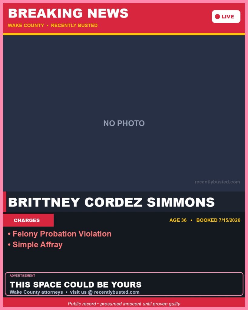 Booking photo of BRITTNEY CORDEZ SIMMONS