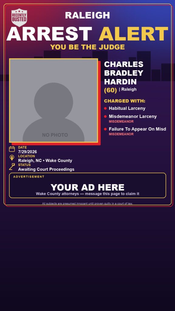 Arrest report - CHARLES BRADLEY HARDIN