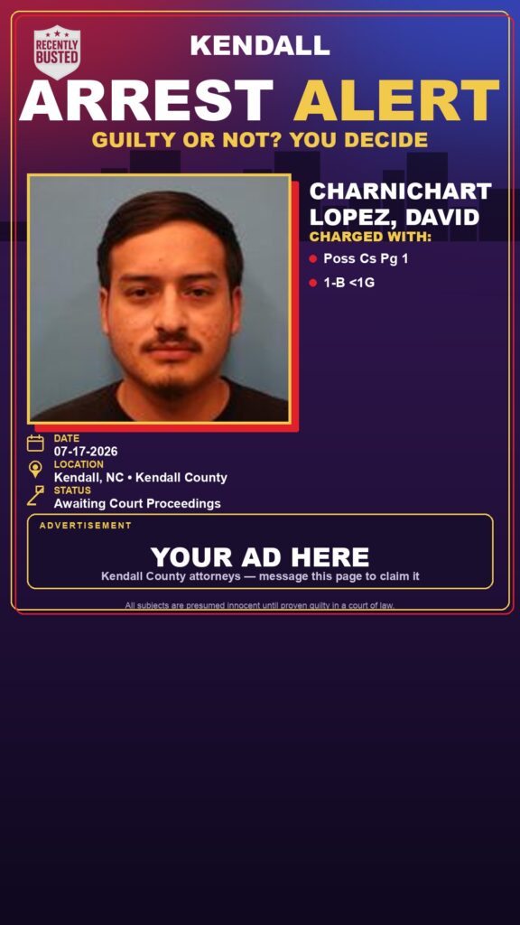 Booking photo of Charnichart Lopez, David