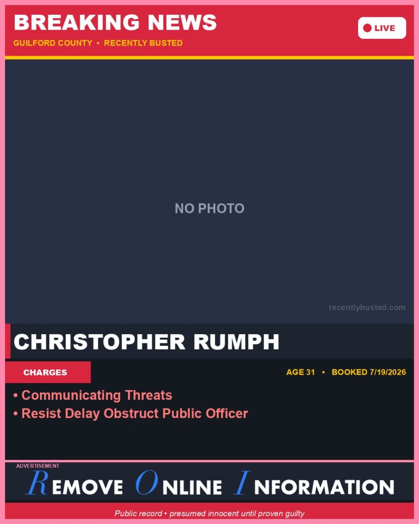 Booking photo of CHRISTOPHER RUMPH