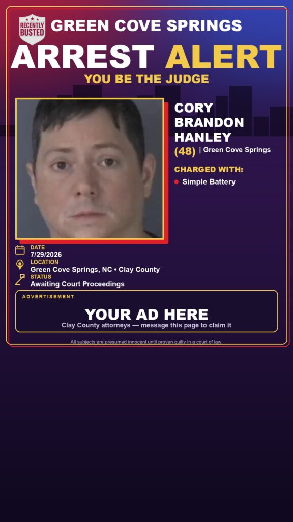 Arrest report - CORY BRANDON HANLEY