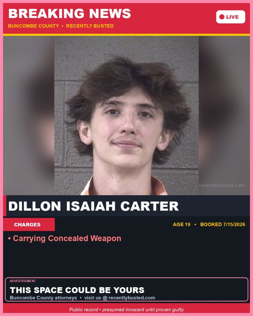 Booking photo of DILLON ISAIAH CARTER