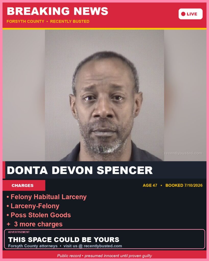 Booking photo of DONTA DEVON SPENCER