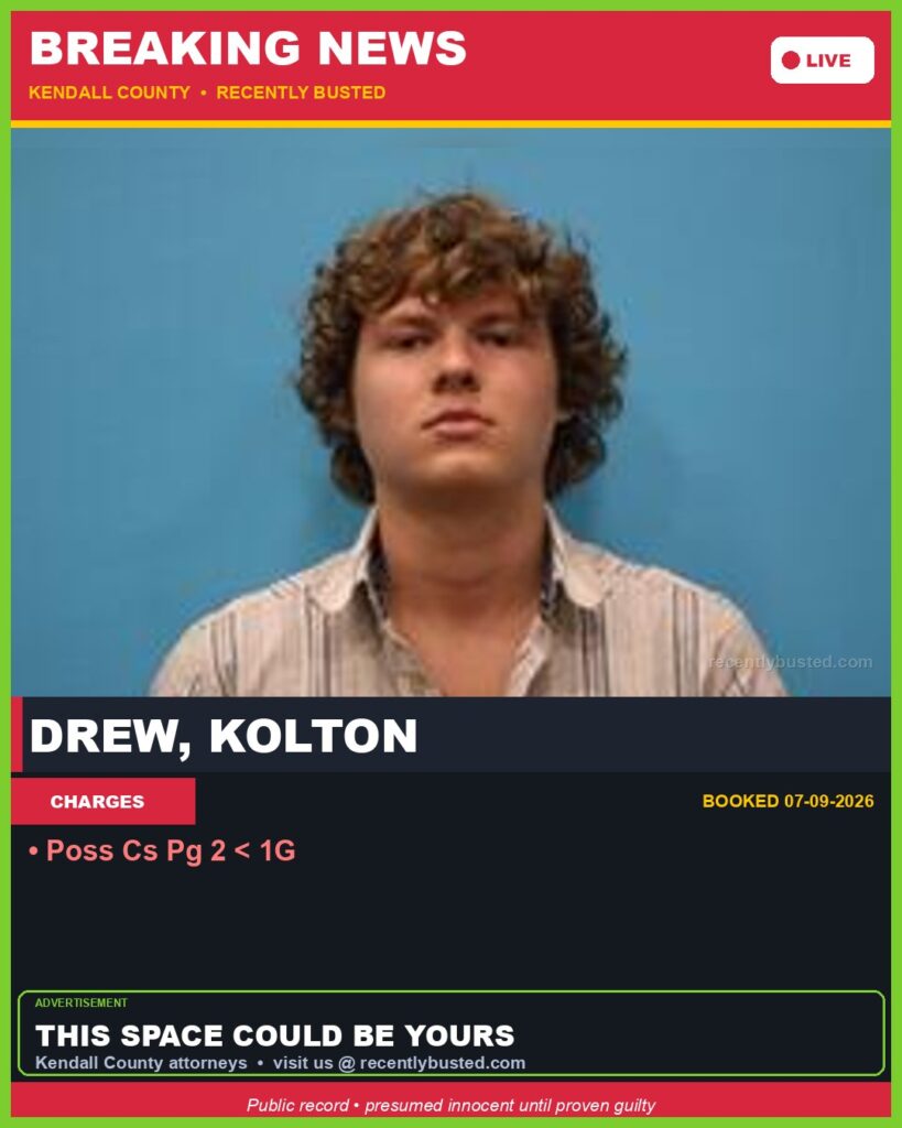 Booking photo of Drew, Kolton