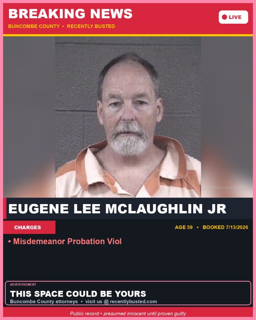 Booking photo of EUGENE LEE MCLAUGHLIN JR