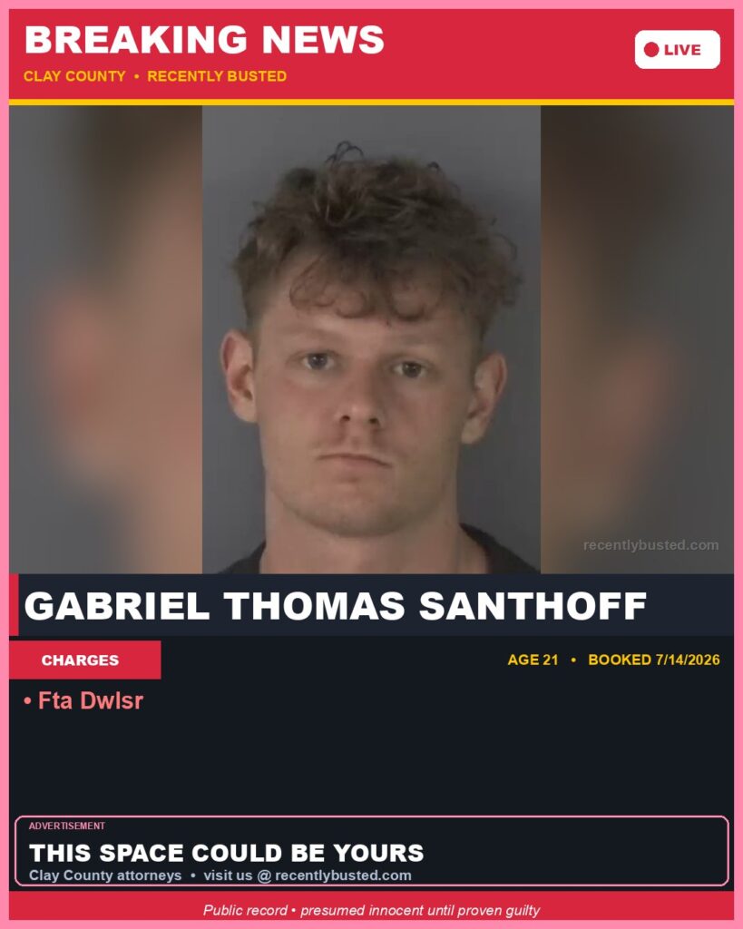 Booking photo of GABRIEL THOMAS SANTHOFF