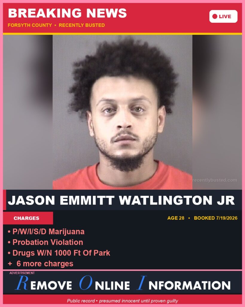 Booking photo of JASON EMMITT WATLINGTON JR