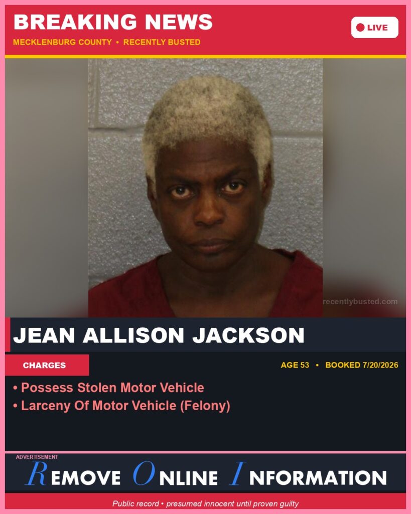 Booking photo of JEAN ALLISON JACKSON