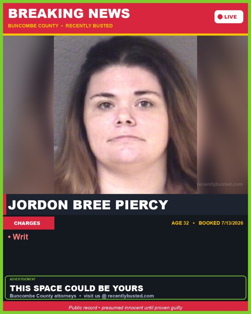 Booking photo of JORDON BREE PIERCY