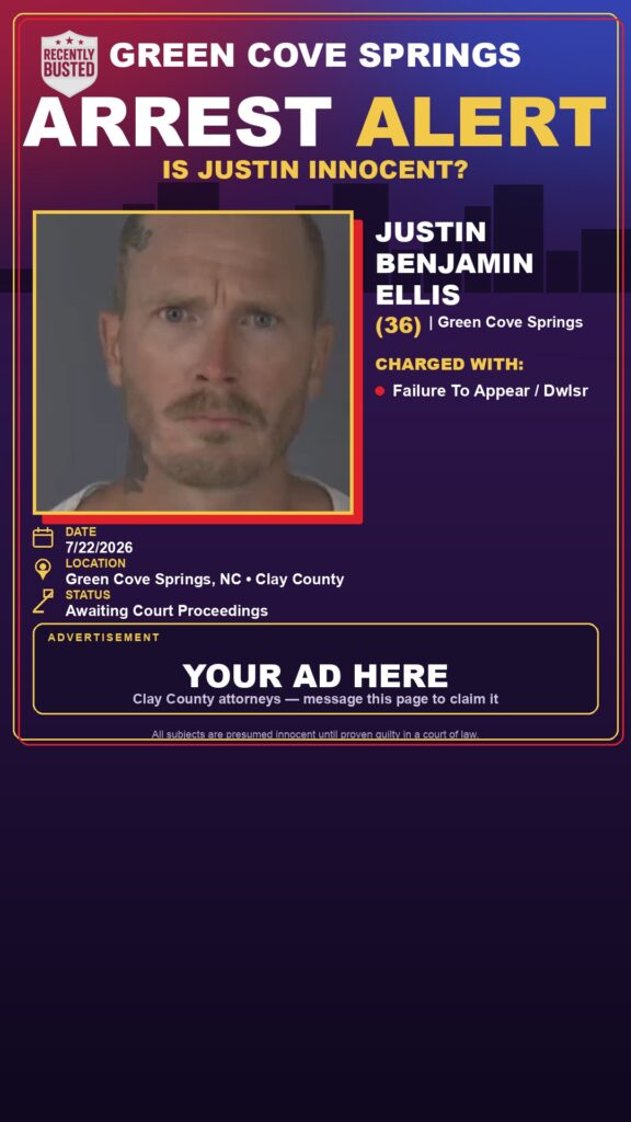 Booking photo of JUSTIN BENJAMIN ELLIS