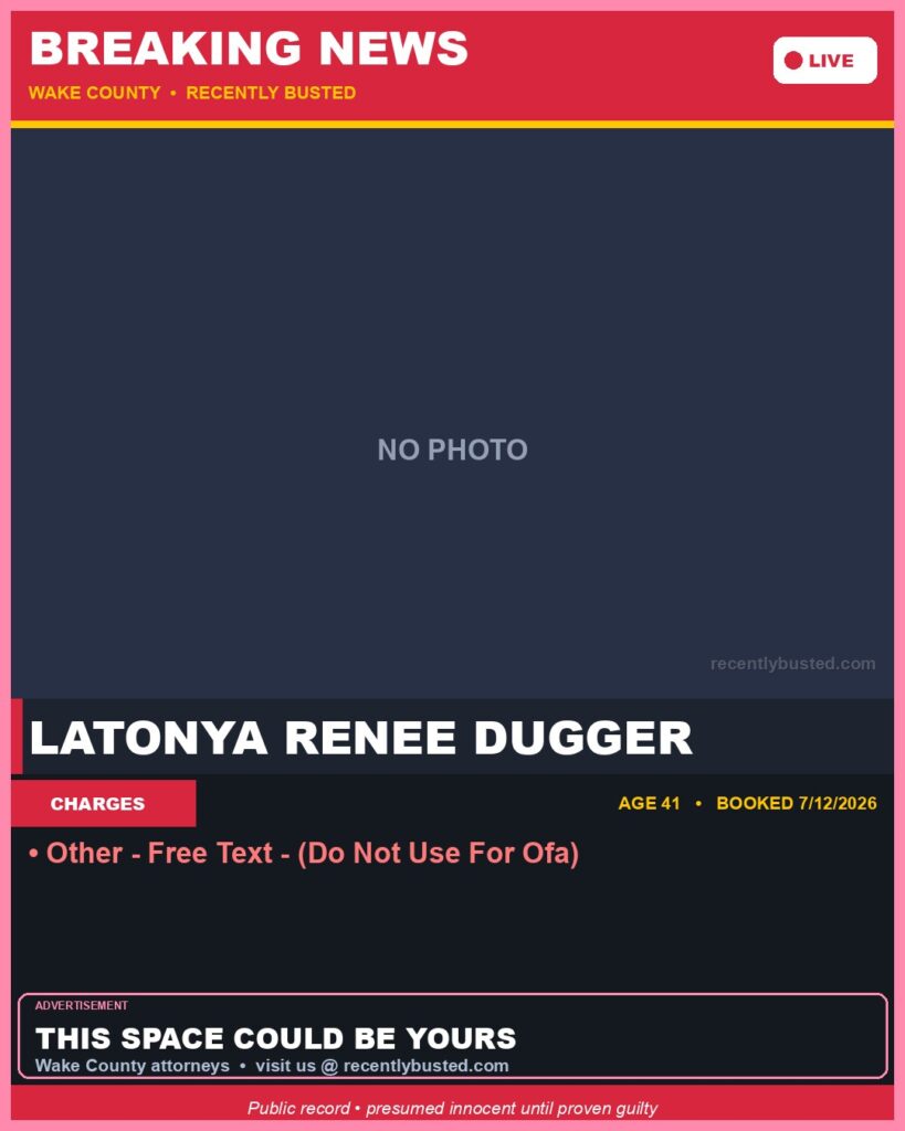 Booking photo of LATONYA RENEE DUGGER