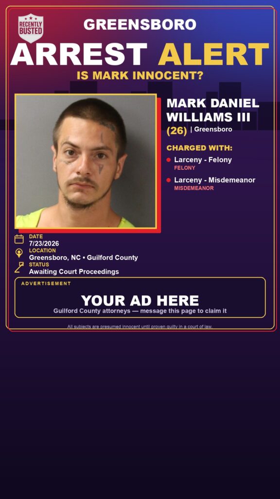Booking photo of MARK DANIEL WILLIAMS III