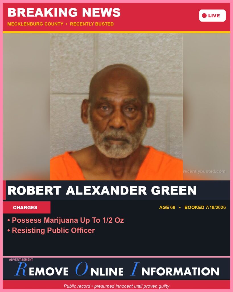 Booking photo of ROBERT ALEXANDER GREEN