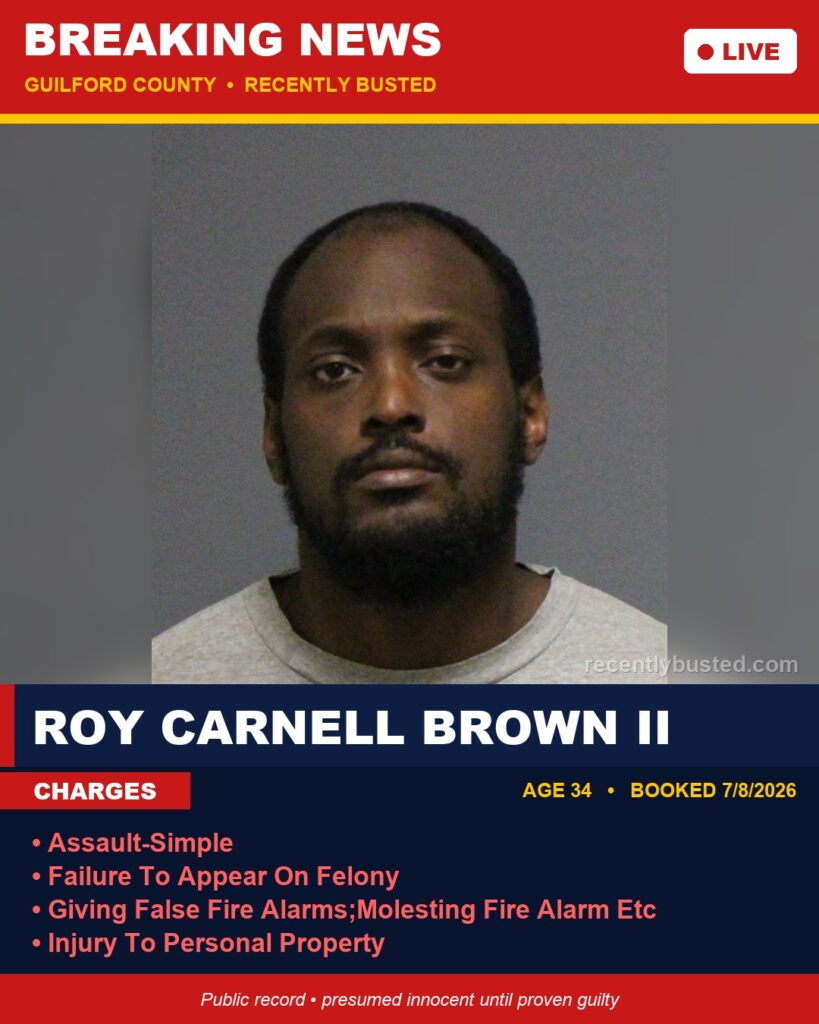 Booking photo of ROY CARNELL BROWN II