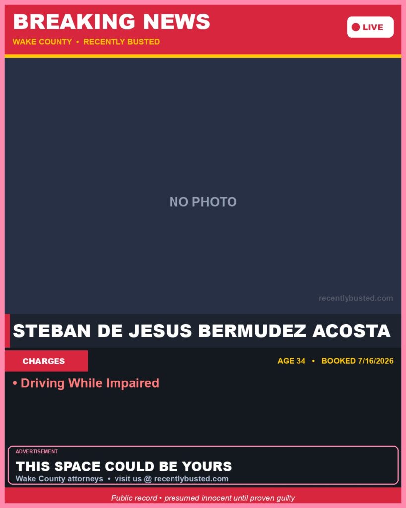 Booking photo of STEBAN DE JESUS BERMUDEZ ACOSTA