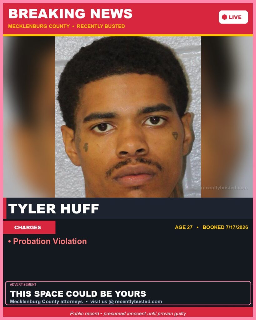 Booking photo of TYLER HUFF