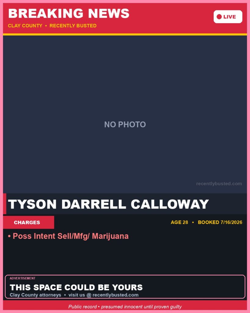 Booking photo of TYSON DARRELL CALLOWAY