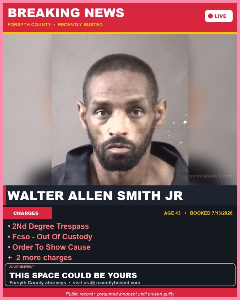 Booking photo of WALTER ALLEN SMITH JR