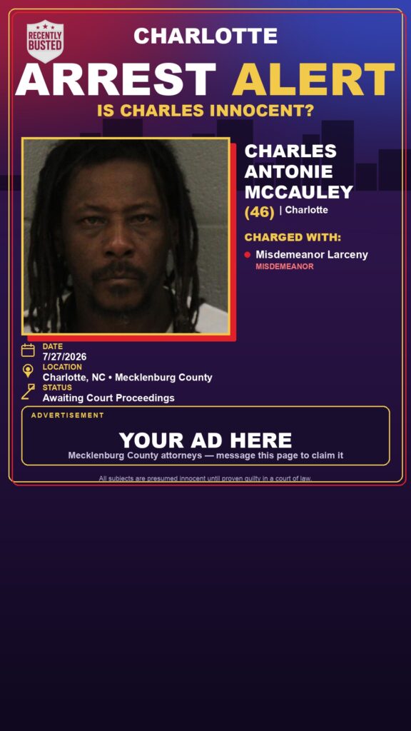 Booking photo of CHARLES ANTONIE MCCAULEY