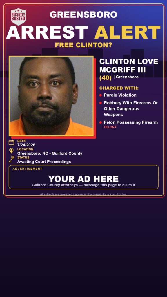 Booking photo of CLINTON LOVE MCGRIFF III