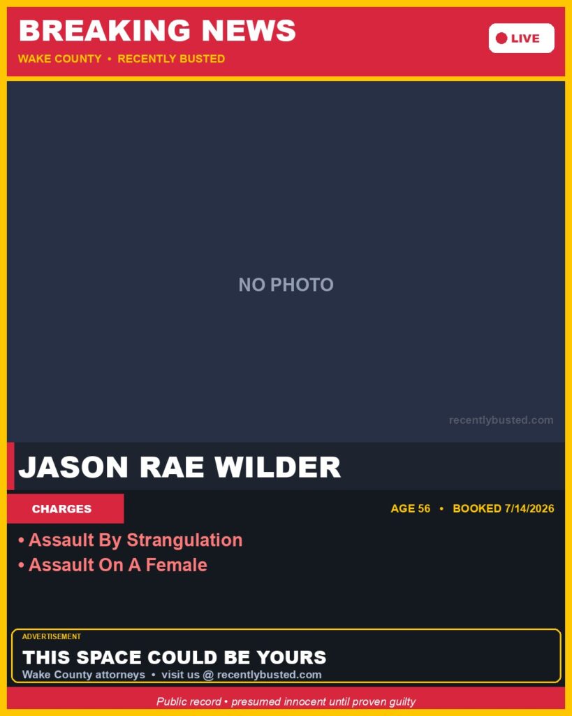 Booking photo of JASON RAE WILDER