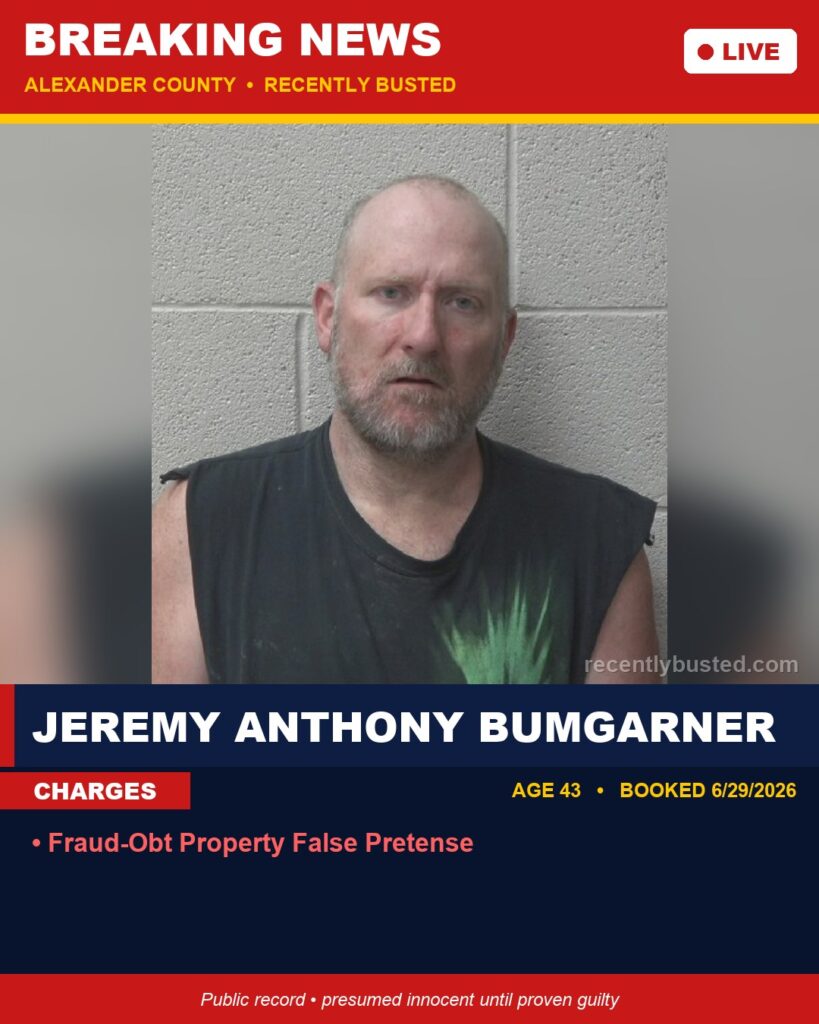 Booking photo of JEREMY ANTHONY BUMGARNER