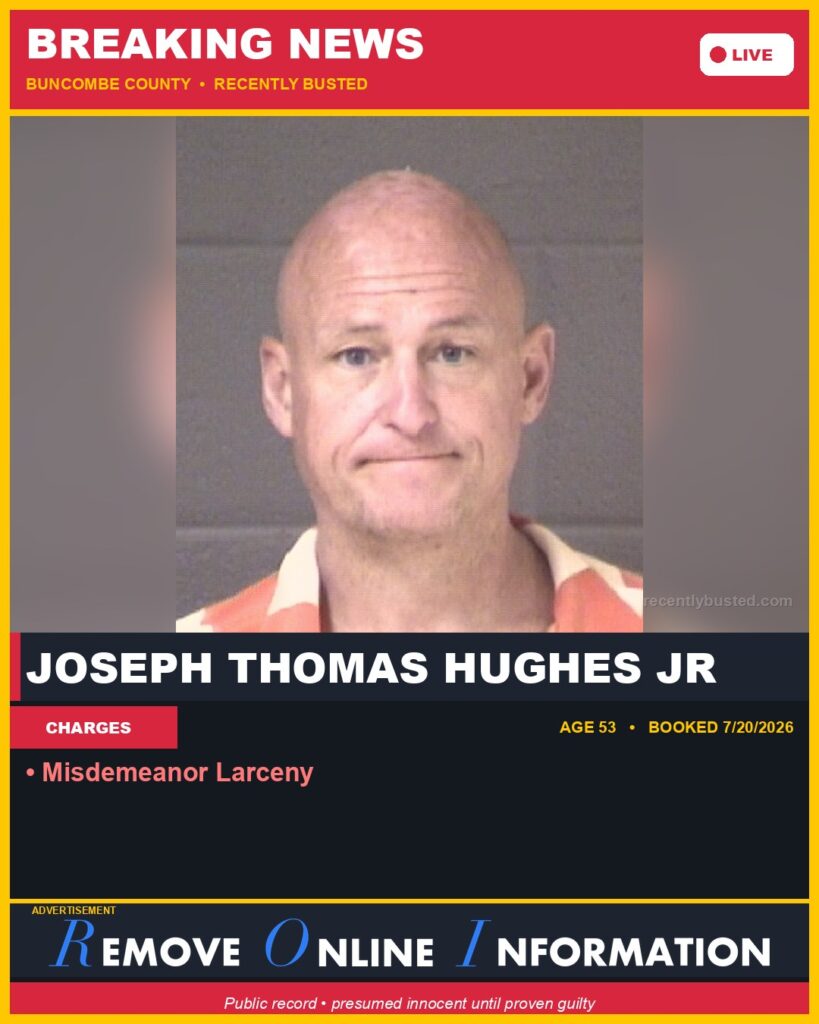 Booking photo of JOSEPH THOMAS HUGHES JR