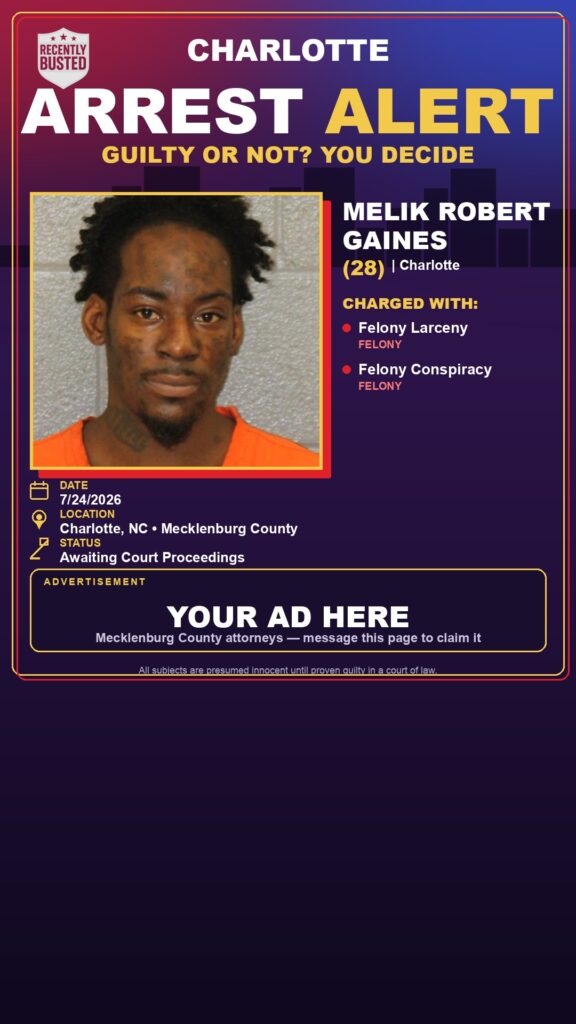 Booking photo of MELIK ROBERT GAINES