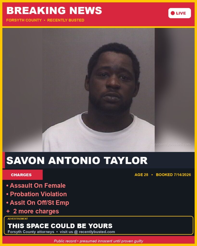 Booking photo of SAVON ANTONIO TAYLOR