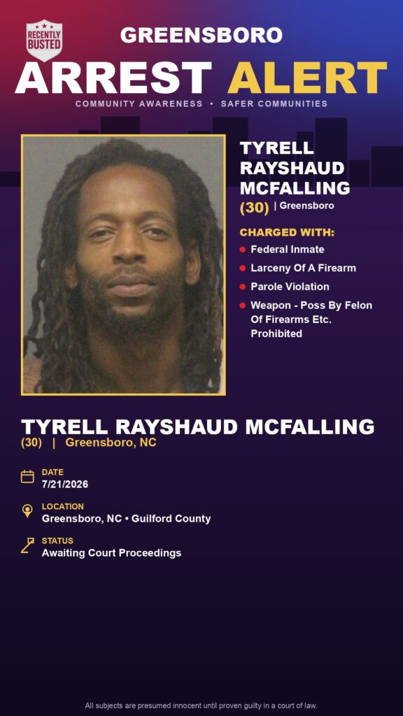 Booking photo of TYRELL RAYSHAUD MCFALLING